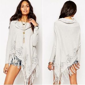 Free People Temptress Cowl Neck Sweater Poncho